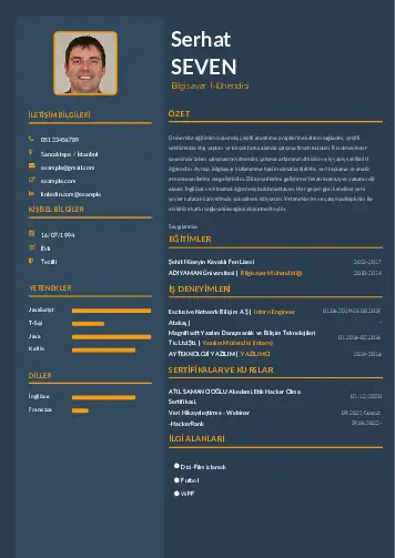 Bilgisayar Mühendisi CV Örnekleri cv indir